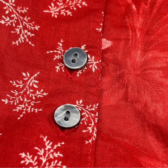 Sundance Top Blouse Janica Floral Red Long Sleeve Boho Prairie Western Cottage - Picture 5 of 16